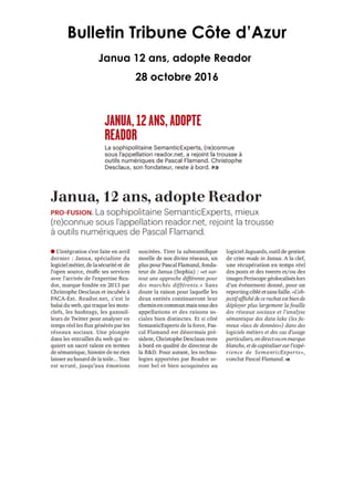 Bulletin Tribune Côte d’Azur
Janua 12 ans, adopte Reador
28 octobre 2016
 