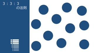 ３：３：３
の法則
 