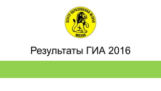Результаты ГИА 2016
 