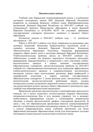 Учебный План 2016 17 | PDF