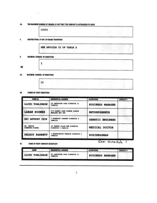 Marigold Projects Articles of Incorporation