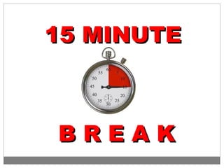 B R E A KB R E A K
15 MINUTE15 MINUTE
 