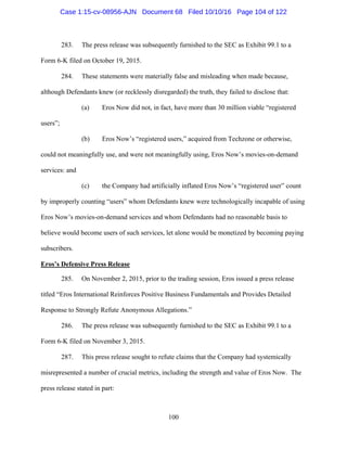 2016.10.14 Eros Amended Complaint