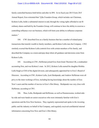 2016.10.14 Eros Amended Complaint