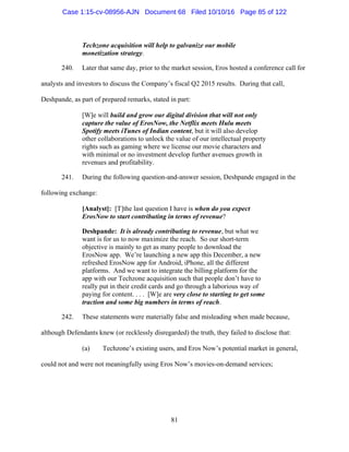 2016.10.14 Eros Amended Complaint