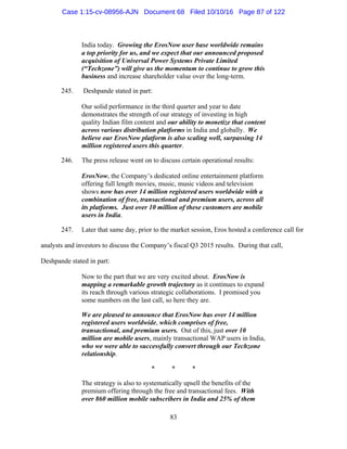 2016.10.14 Eros Amended Complaint