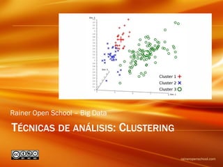 TÉCNICAS DE ANÁLISIS: CLUSTERING
raineropenschool.com
Rainer Open School – Big Data
 