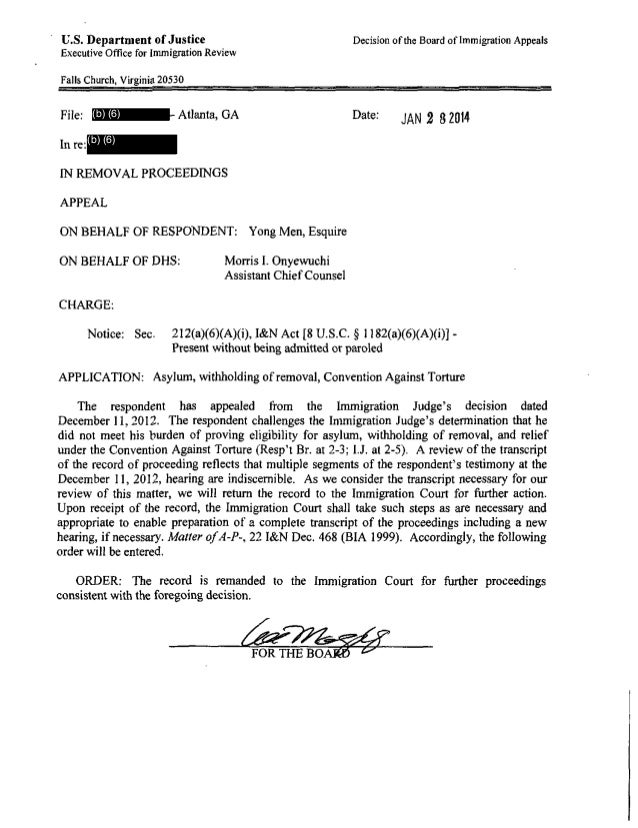 Breanna: Eoir 29 Sample Form