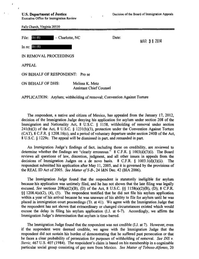 bia remands of immigration judge v stuart couch from 01 01 2014 to 0 form doj 361
