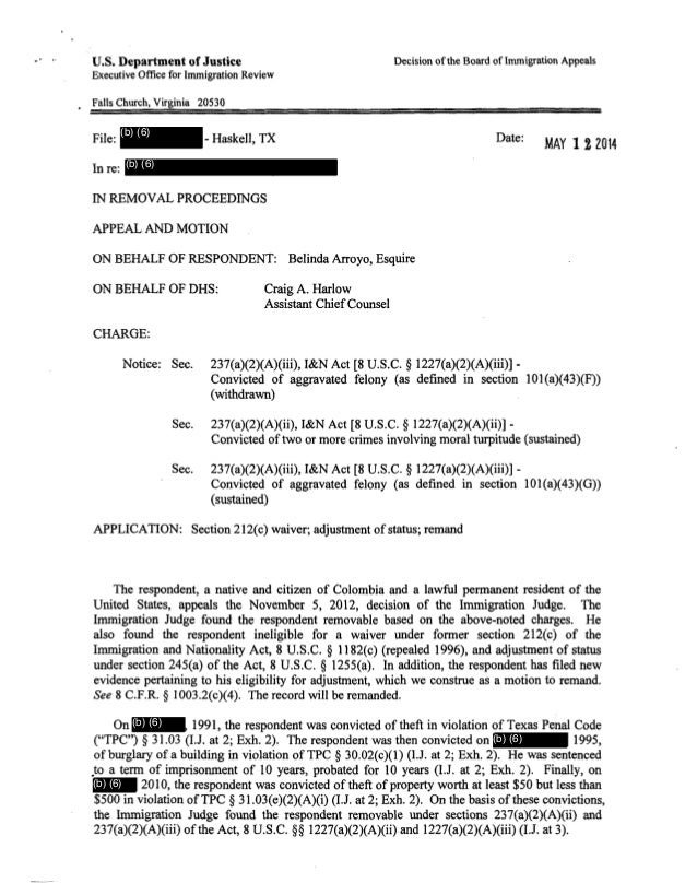 bia remands of immigration judge james nugent from 01 01 2014 to 05 2 i 830 immigration form