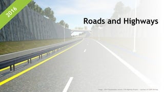 Roads and Highways
Image - 2014 Visualization winner; E16 Highway Project – courtesy of COWI Norway
 