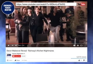 ENERGISE /
TEACH /
MENTOR
https://www.youtube.com/watch?v=MSkmLoF6d0Q
KitchenNightmares©ITVStudios
 