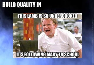 BUILD QUALITY IN
Image:https://heavyeditorial.files.wordpress.com/2016/06/gordon-ramsay-meme-4.jpg?quality=65&strip=all
 