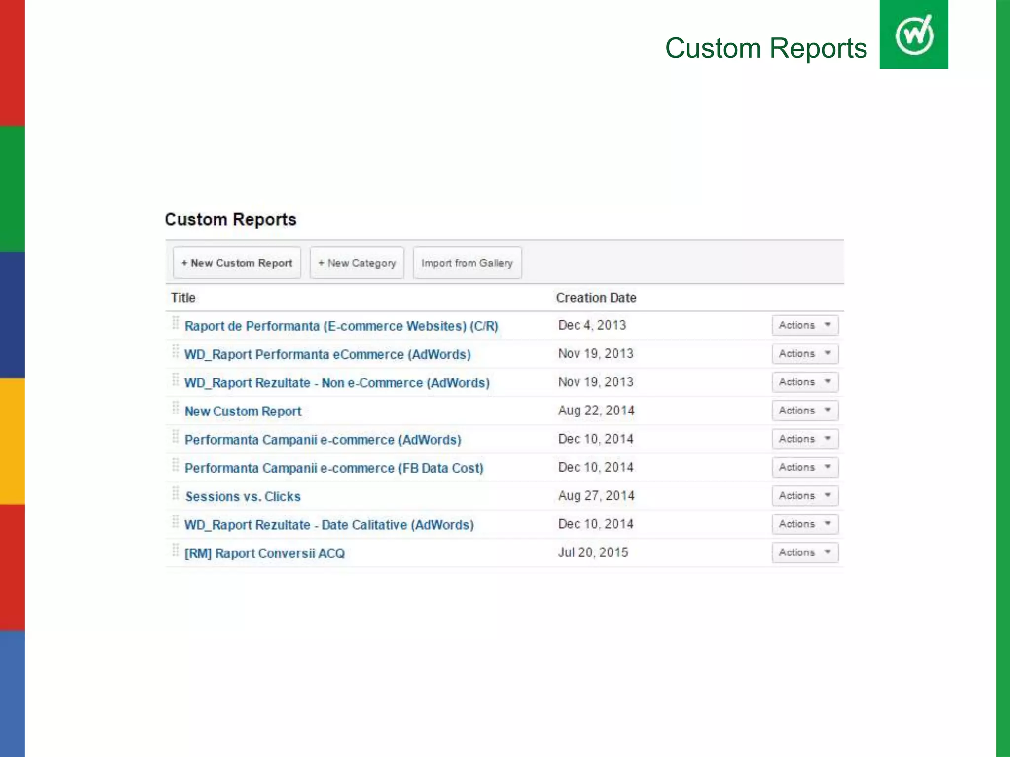 Custom Reports
 