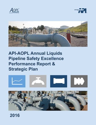 API-AOPL Annual Liquids
Pipeline Safety Excellence
Performance Report &
Strategic Plan
2016
energy&
AOPL
Association of Oil Pipe Lines
®"
®"
 