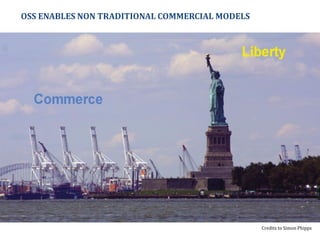 OSS ENABLES NON TRADITIONAL COMMERCIAL MODELS
Credits to Simon Phipps
 