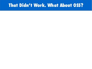 That Didn't Work. What About OSS?
 
