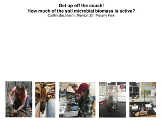 Get up off the couch!
How much of the soil microbial biomass is active?
Caitlin Buchheim, Mentor: Dr. Melany Fisk
 