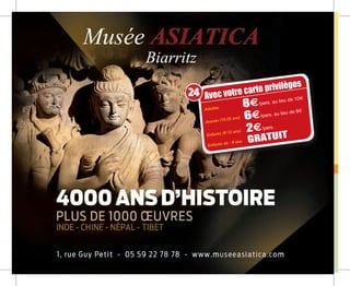 E
T
H
A
J
D
E
C
Avec votre carte privilèges
8e/pers. au lieu de 10m
6e/pers. au lieu de 8mAdultes
Jeunes (13-25 ans)
2e/pers.
GRATUITEnfants (8-12 ans)
Enfants de - 8 ans
24
 