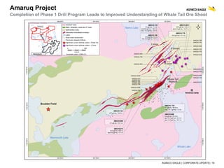 AGNICO EAGLE | CORPORATE UPDATE| 19
Amaruq Project
Completion of Phase 1 Drill Program Leads to Improved Understanding of Whale Tail Ore Shoot
 