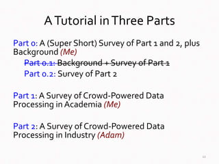 ATutorial inThree Parts
Part 0: A (Super Short) Survey of Part 1 and 2, plus
Background (Me)
Part 0.1: Background + Survey...