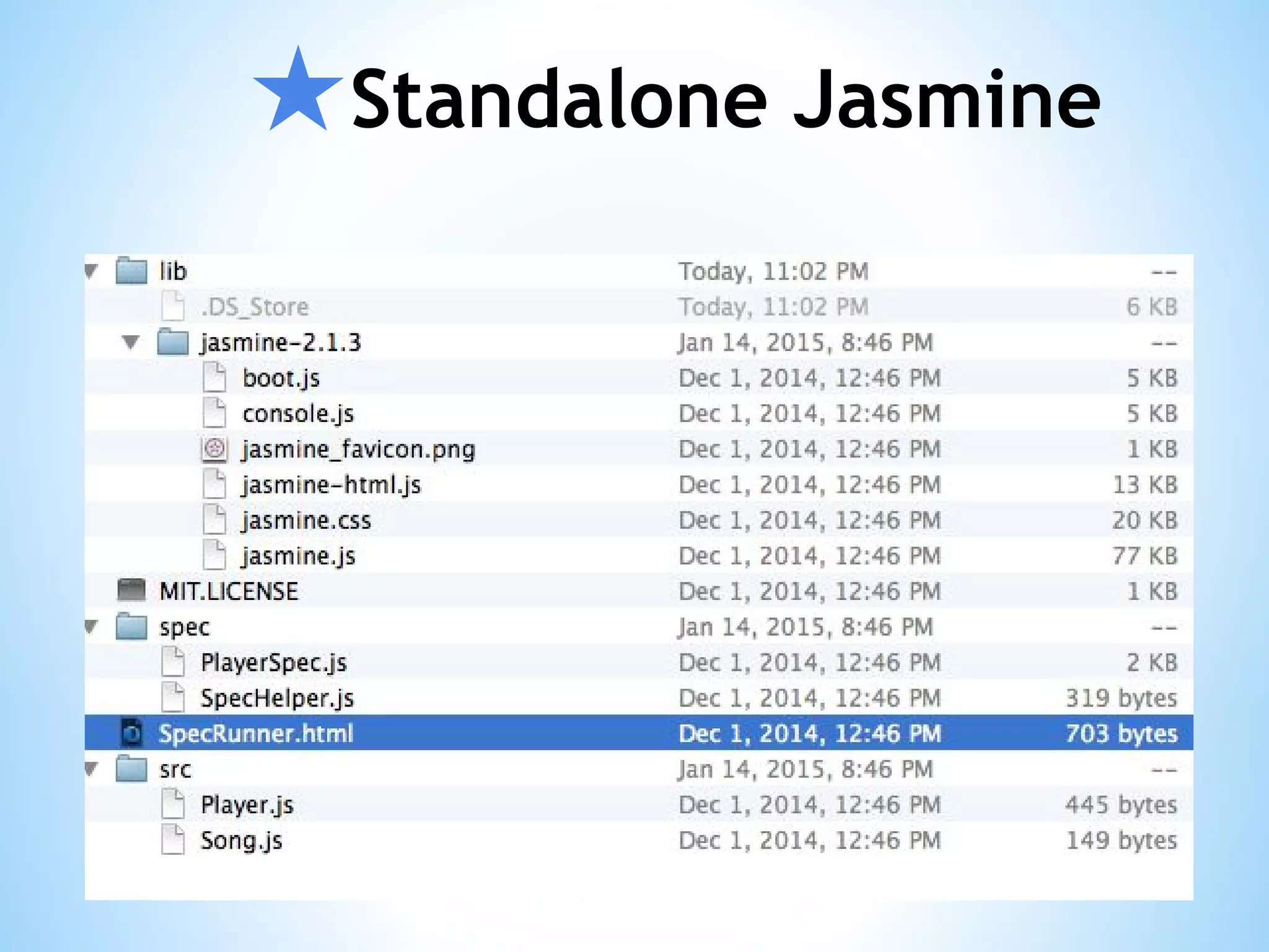 ★Standalone Jasmine 
