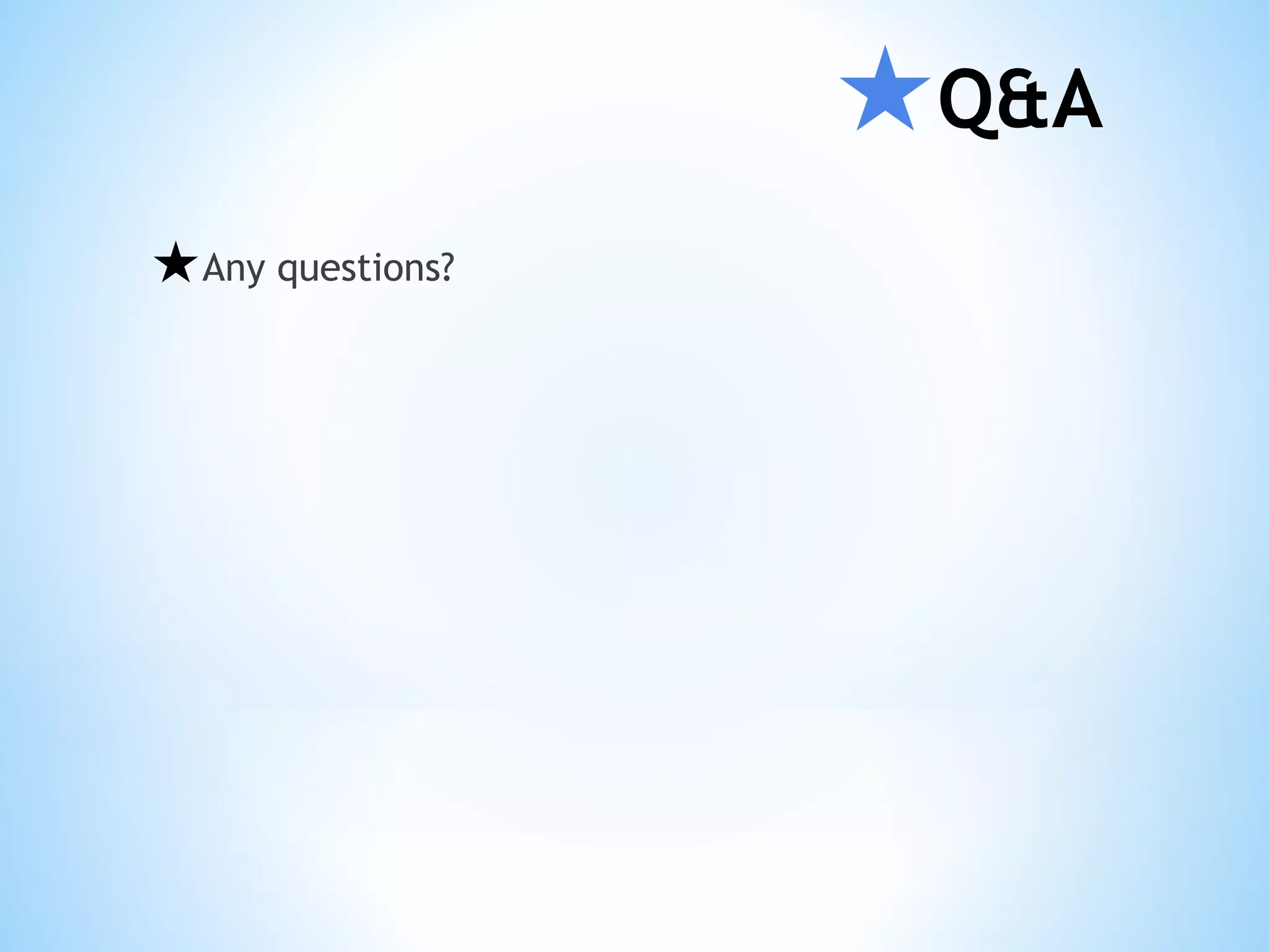 ★Q&A ★Any questions? 