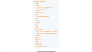 ©2016	
  Couchbase	
  Inc. 8
http://docs.docker.com/engine/reference/builder/
 