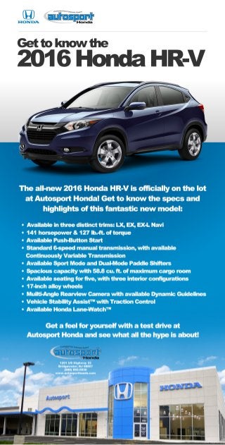 2016 Honda HR-V | NJ Honda Dealership