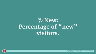 #yegdigitalstrat @danaditomaso
% New:
Percentage of “new”
visitors.
 
