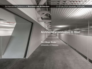 Architectural Innovation in Steel
Terri Meyer Boake
University of Waterloo
 