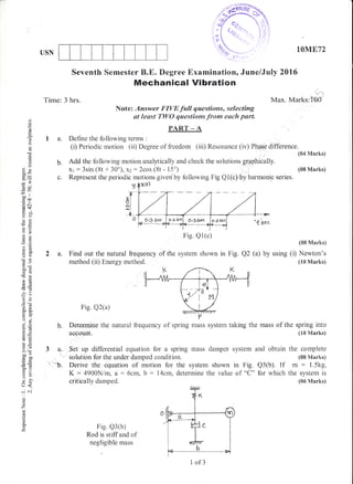 7th Semester Mechanical Engineering (June-2016) Question Papers | PDF