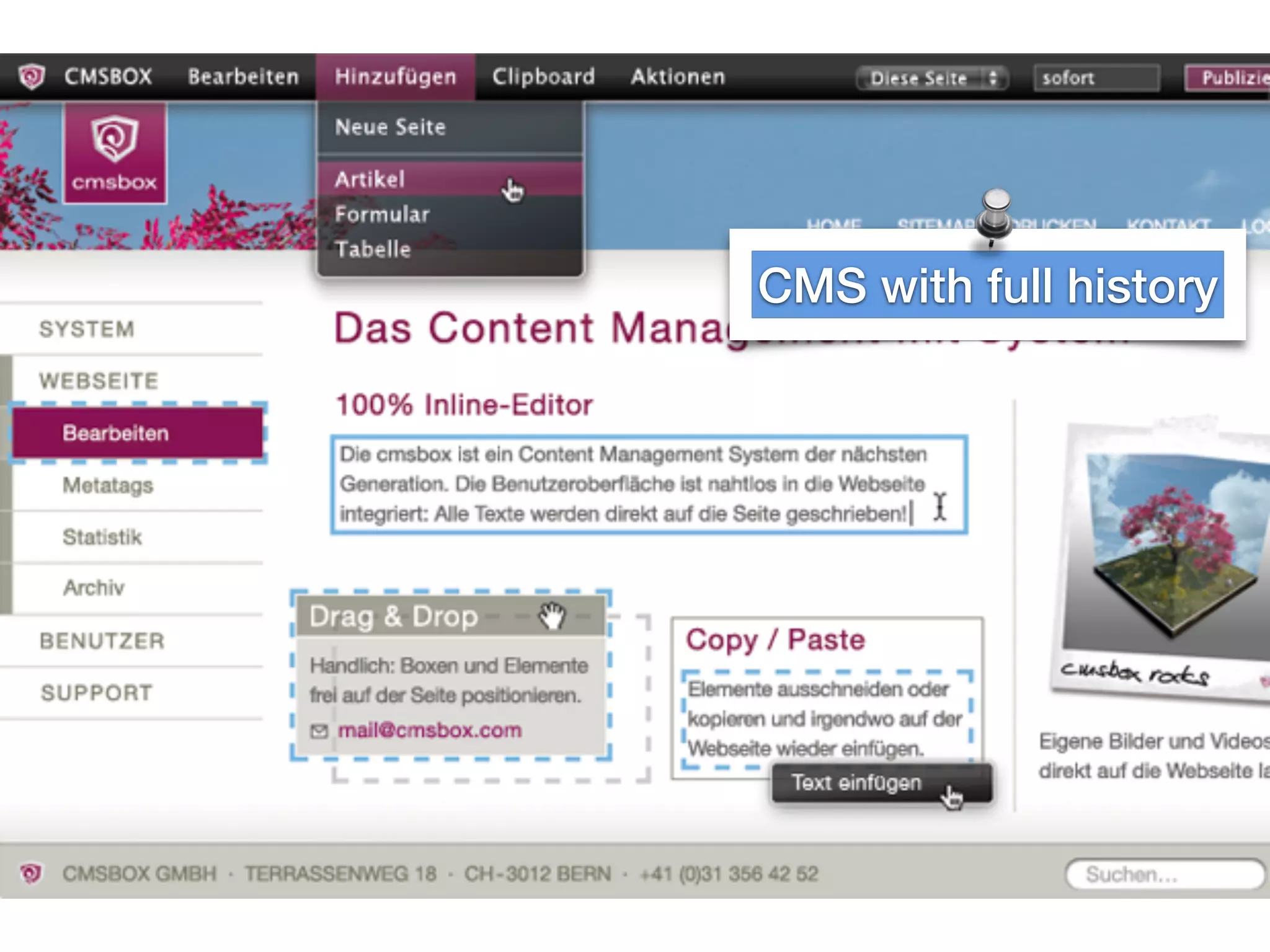 CMS with full history
 