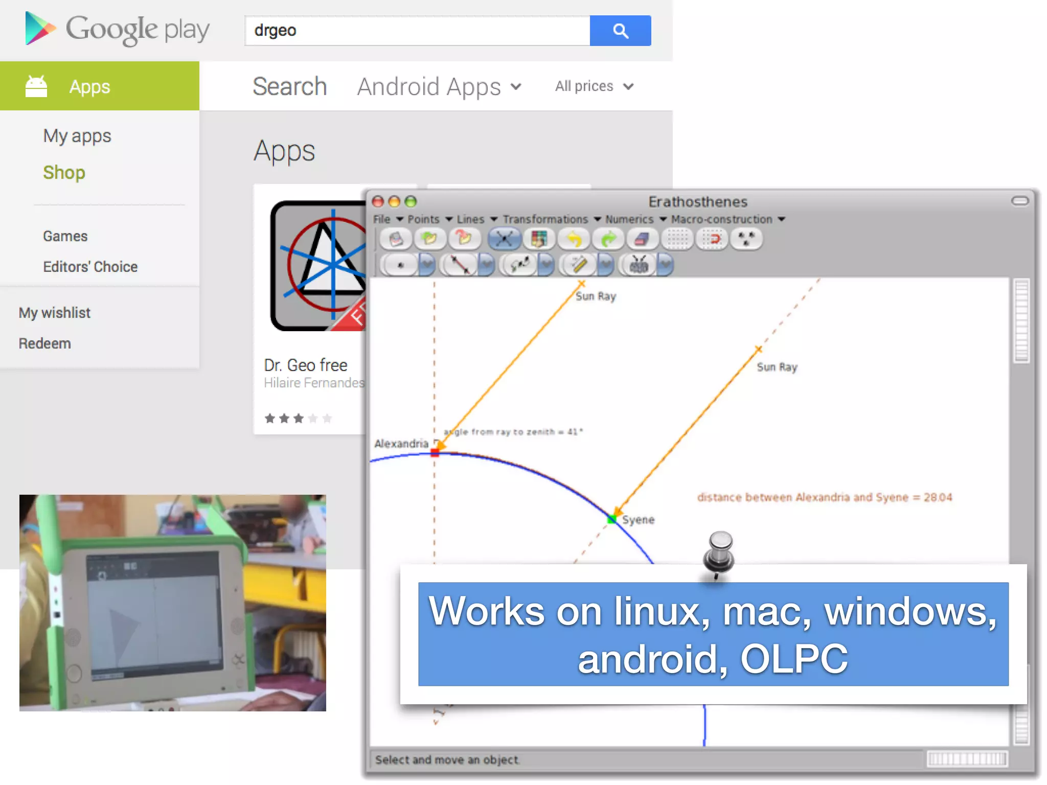 Works on linux, mac, windows,
android, OLPC
 