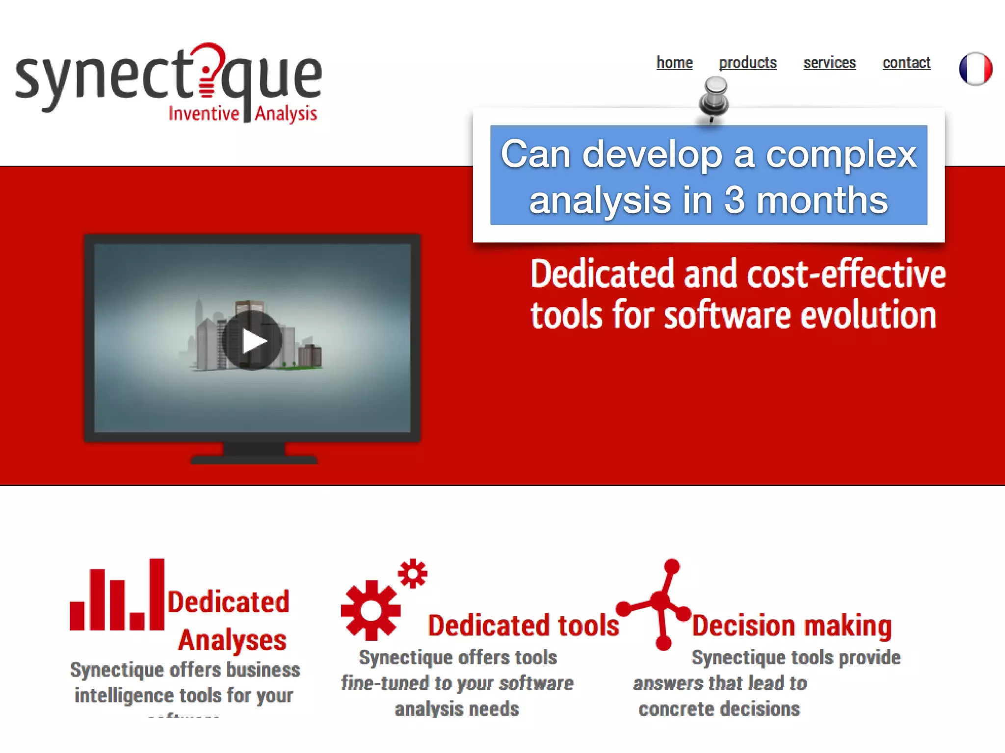 Can develop a complex
analysis in 3 months
 