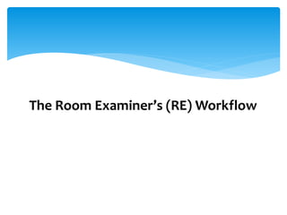 The Room Examiner’s (RE) Workflow
 