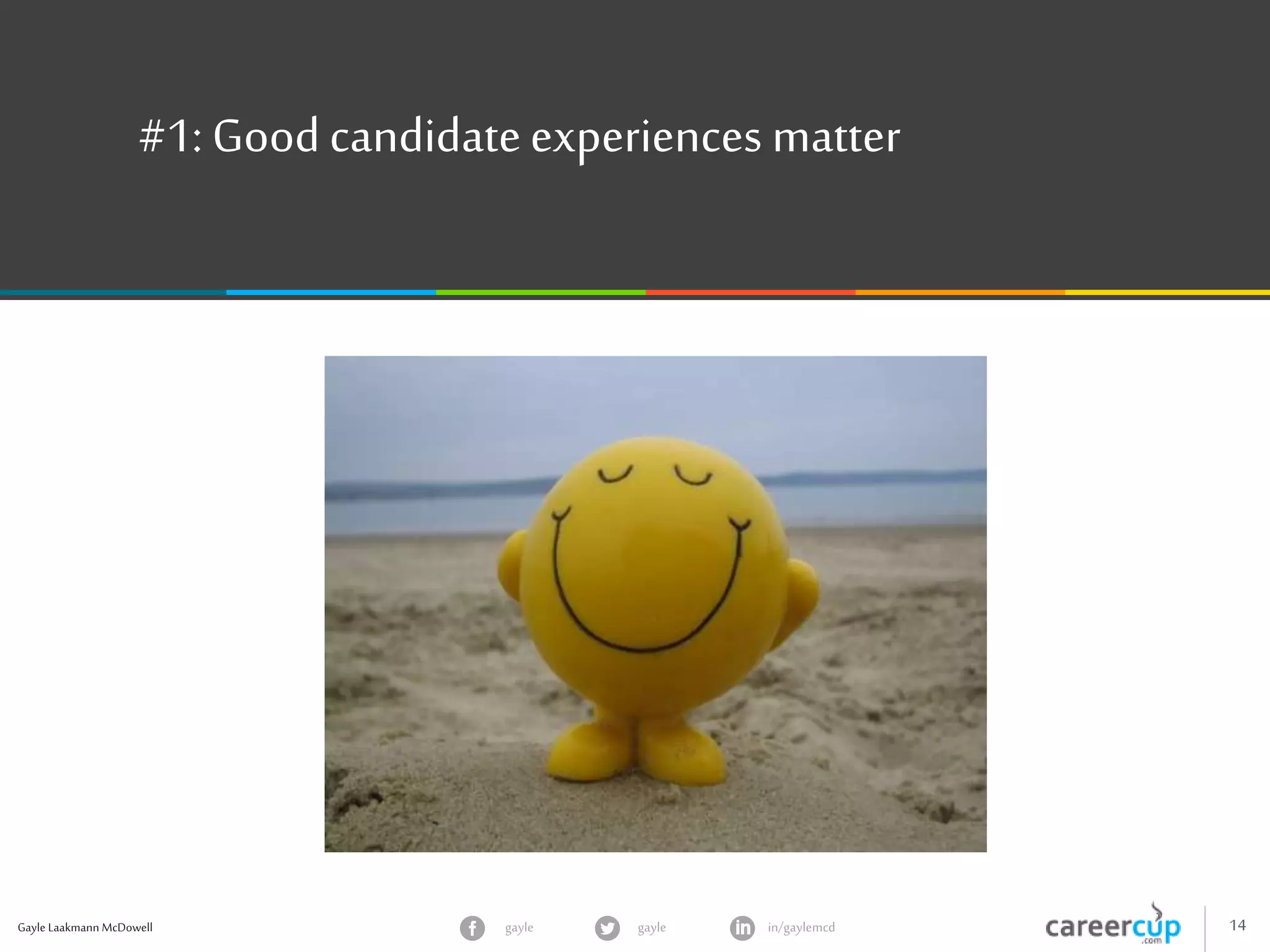 Gayle Laakmann McDowell 14gayle in/gaylemcdgayle
#1: Goodcandidateexperiences matter
 