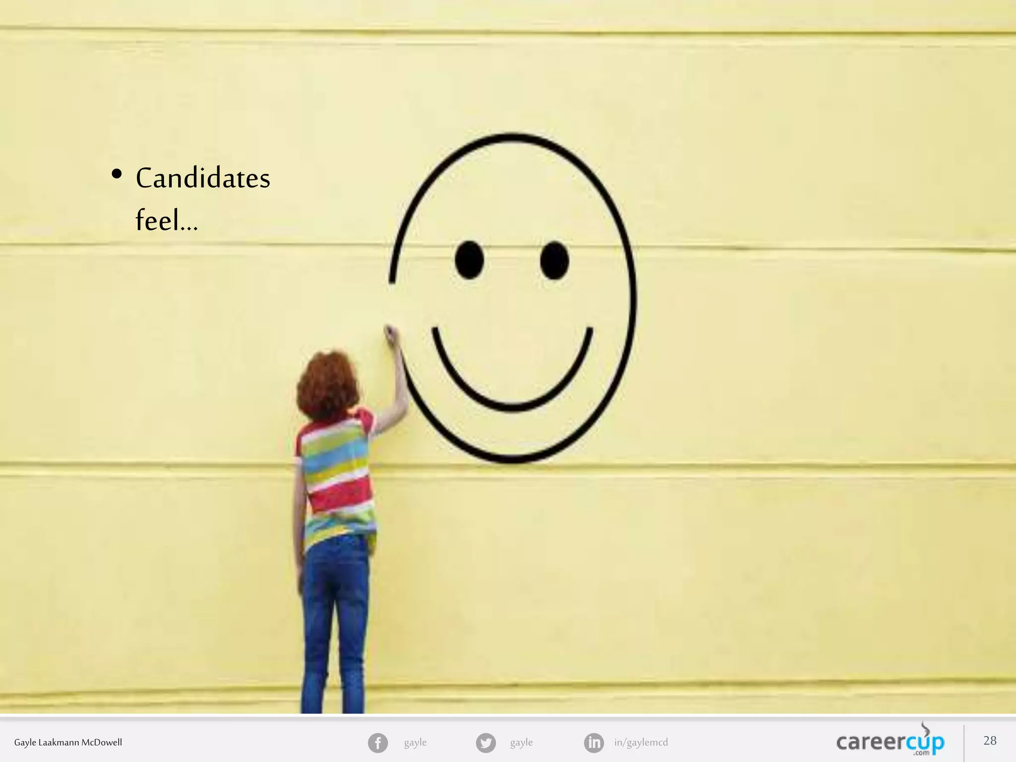 gayle in/gaylemcdgayleGayle Laakmann McDowell 28
• Candidates
feel…
 