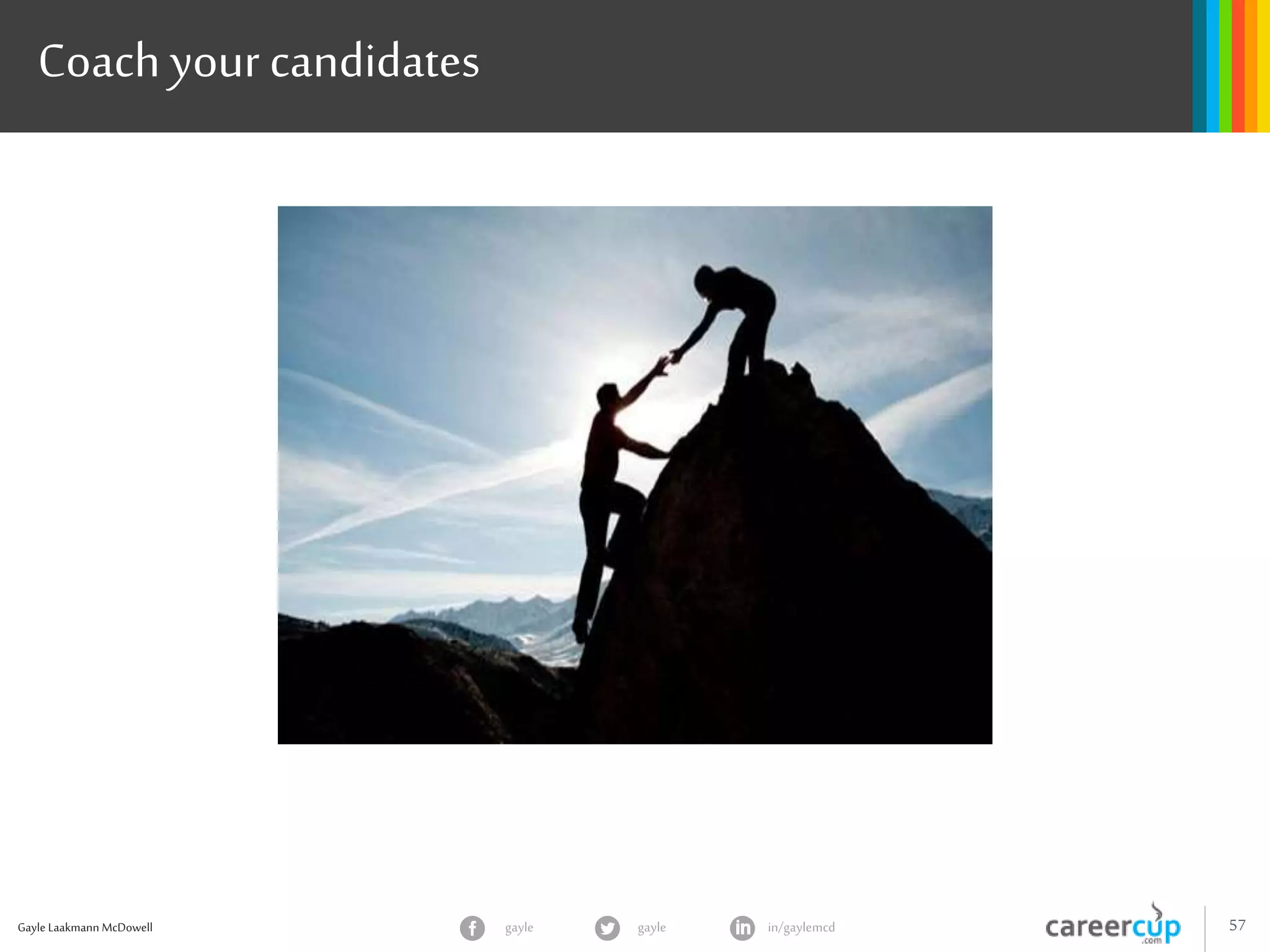 Gayle Laakmann McDowell 57gayle in/gaylemcdgayle
Coach your candidates
 