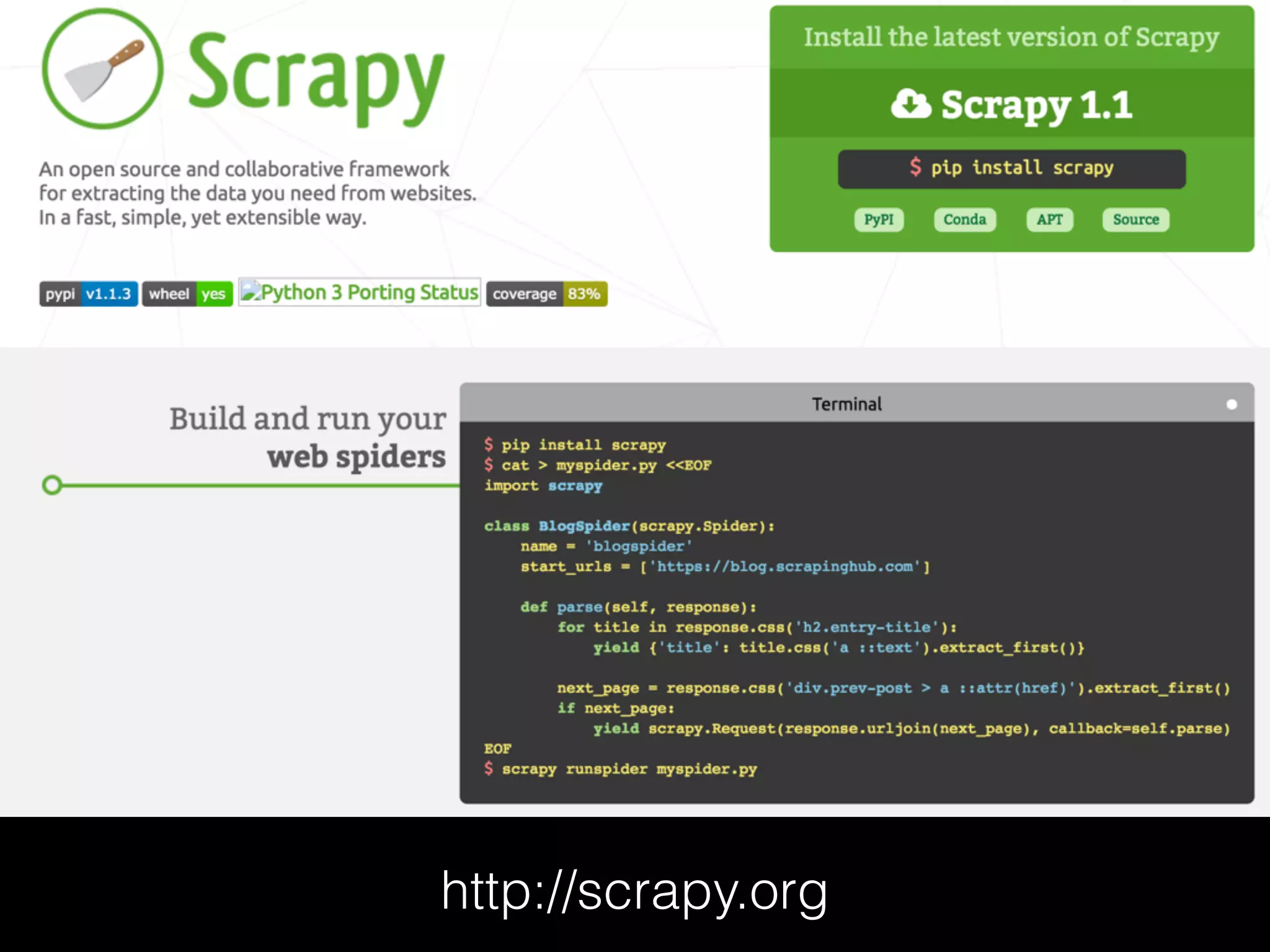 http://scrapy.org
 