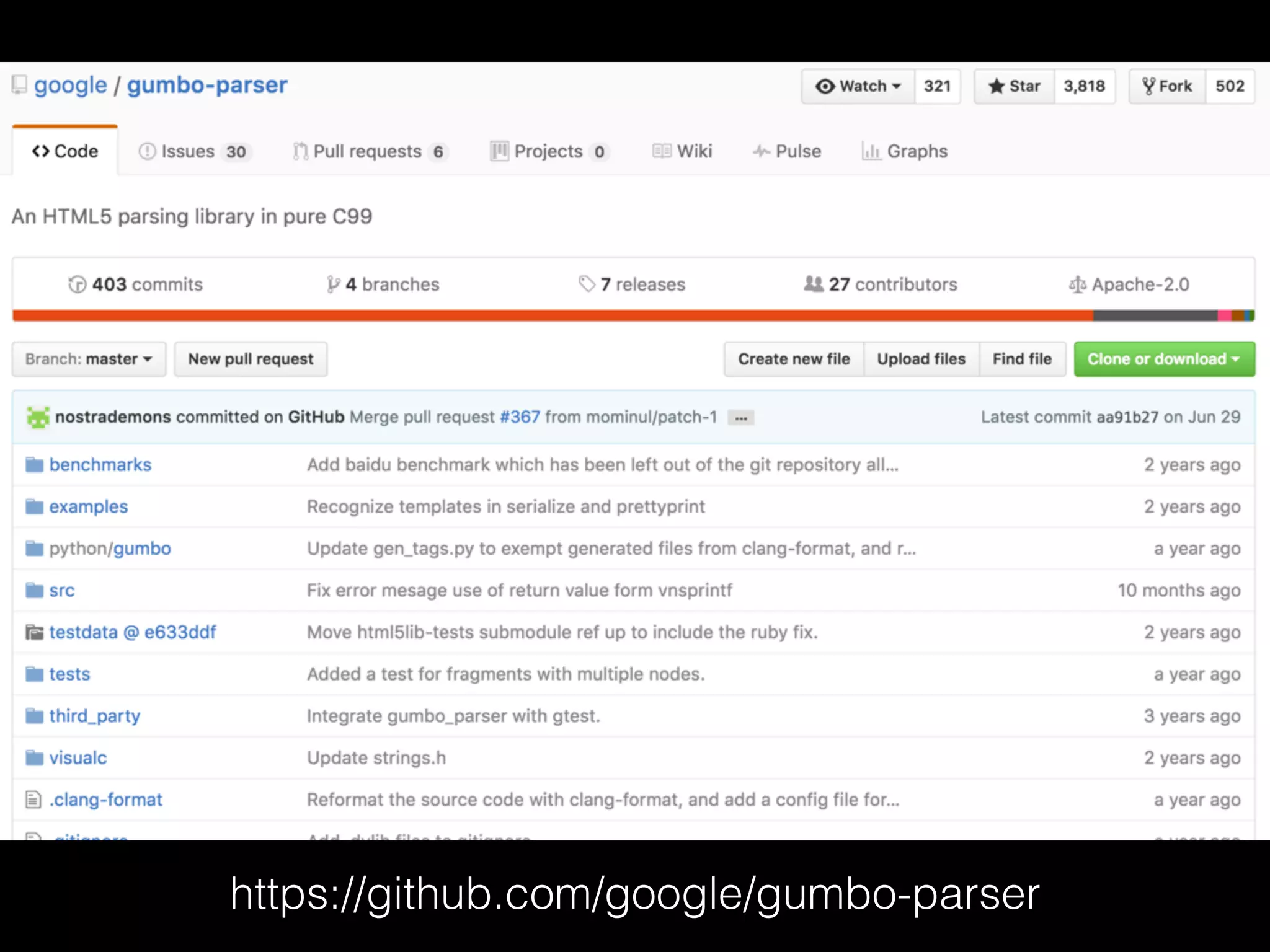 https://github.com/google/gumbo-parser
 