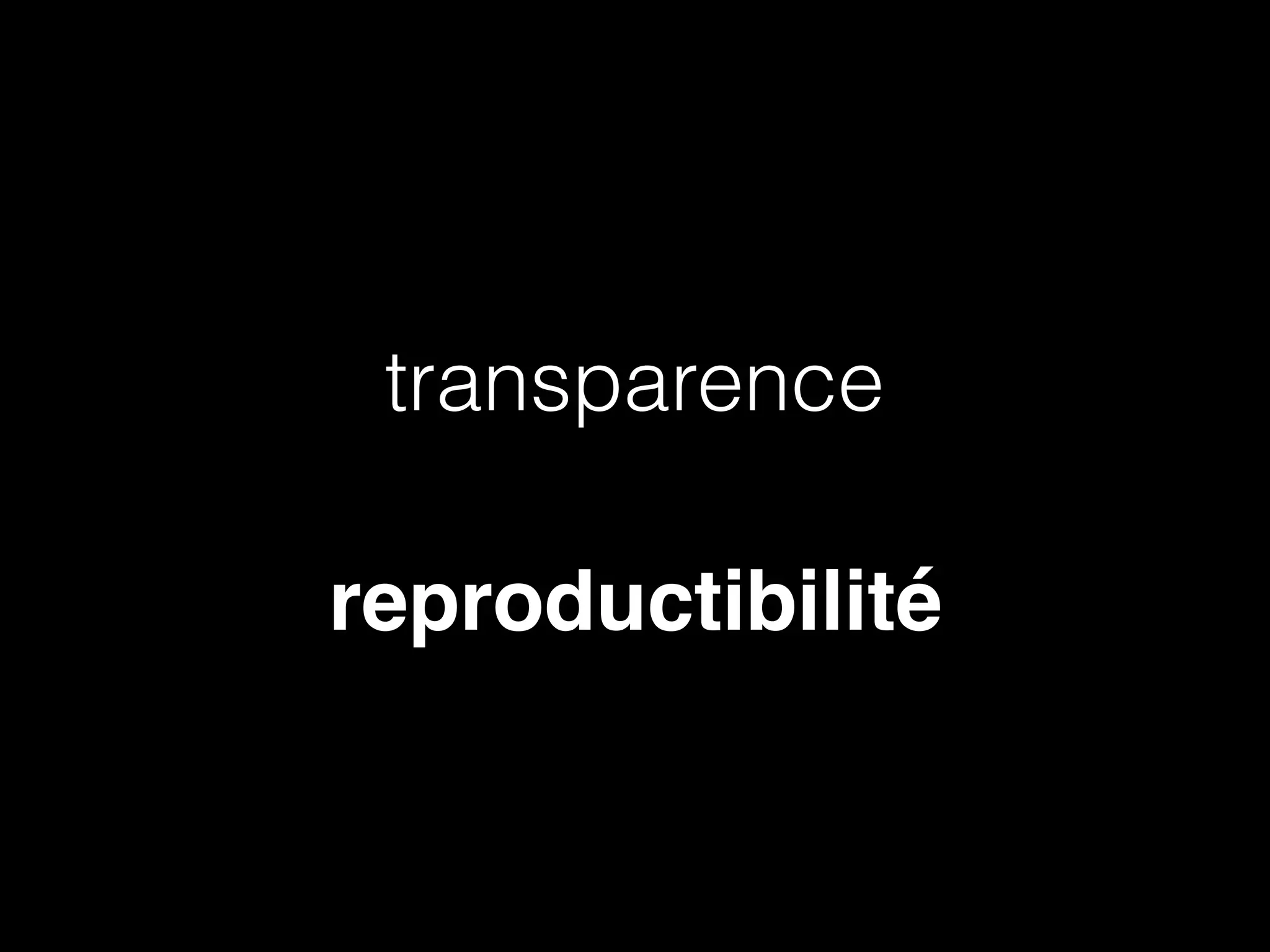 transparence
reproductibilité
 