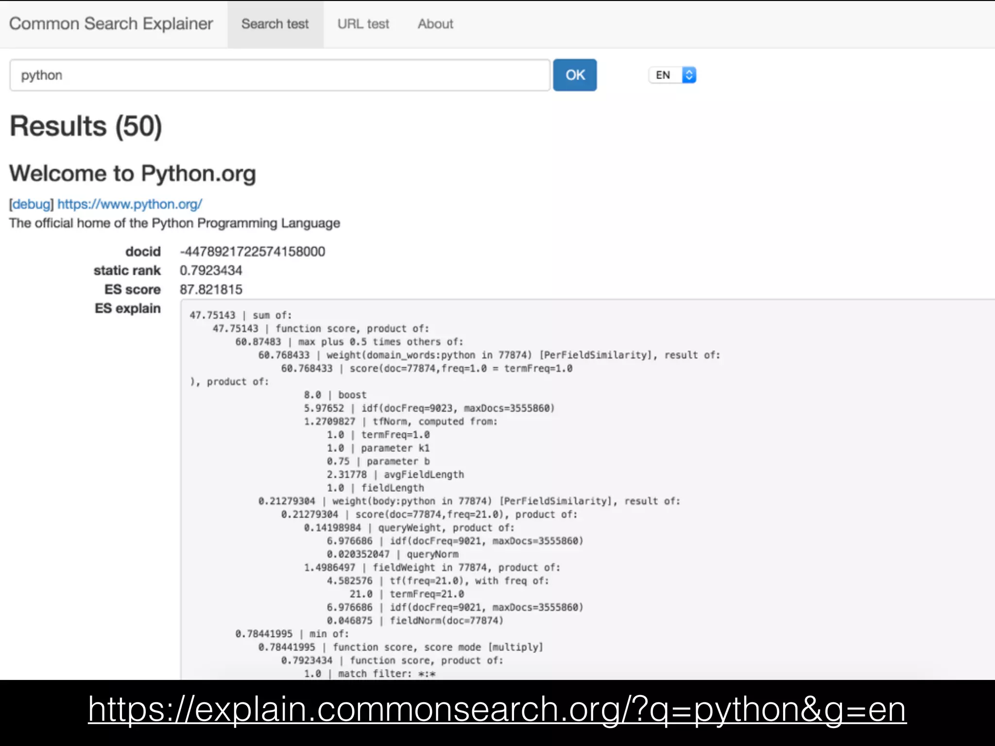 https://explain.commonsearch.org/?q=python&g=en
 
