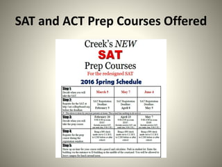 SAT and ACT Prep Courses Offered
 