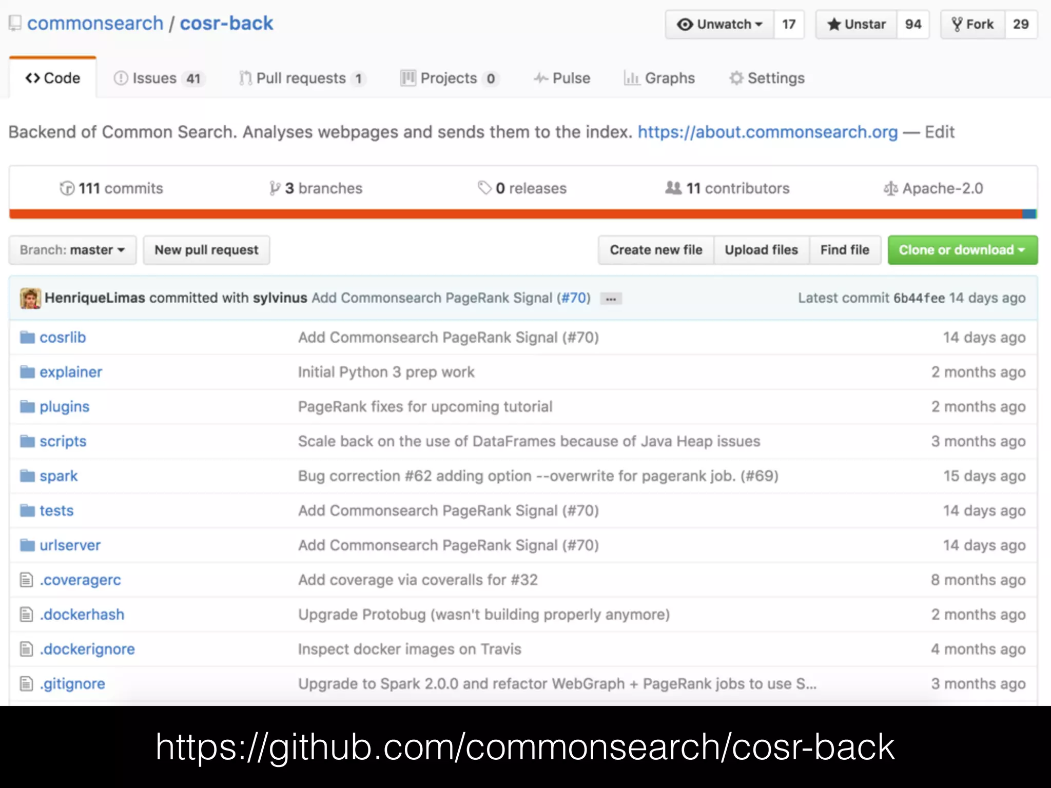 https://github.com/commonsearch/cosr-back
 