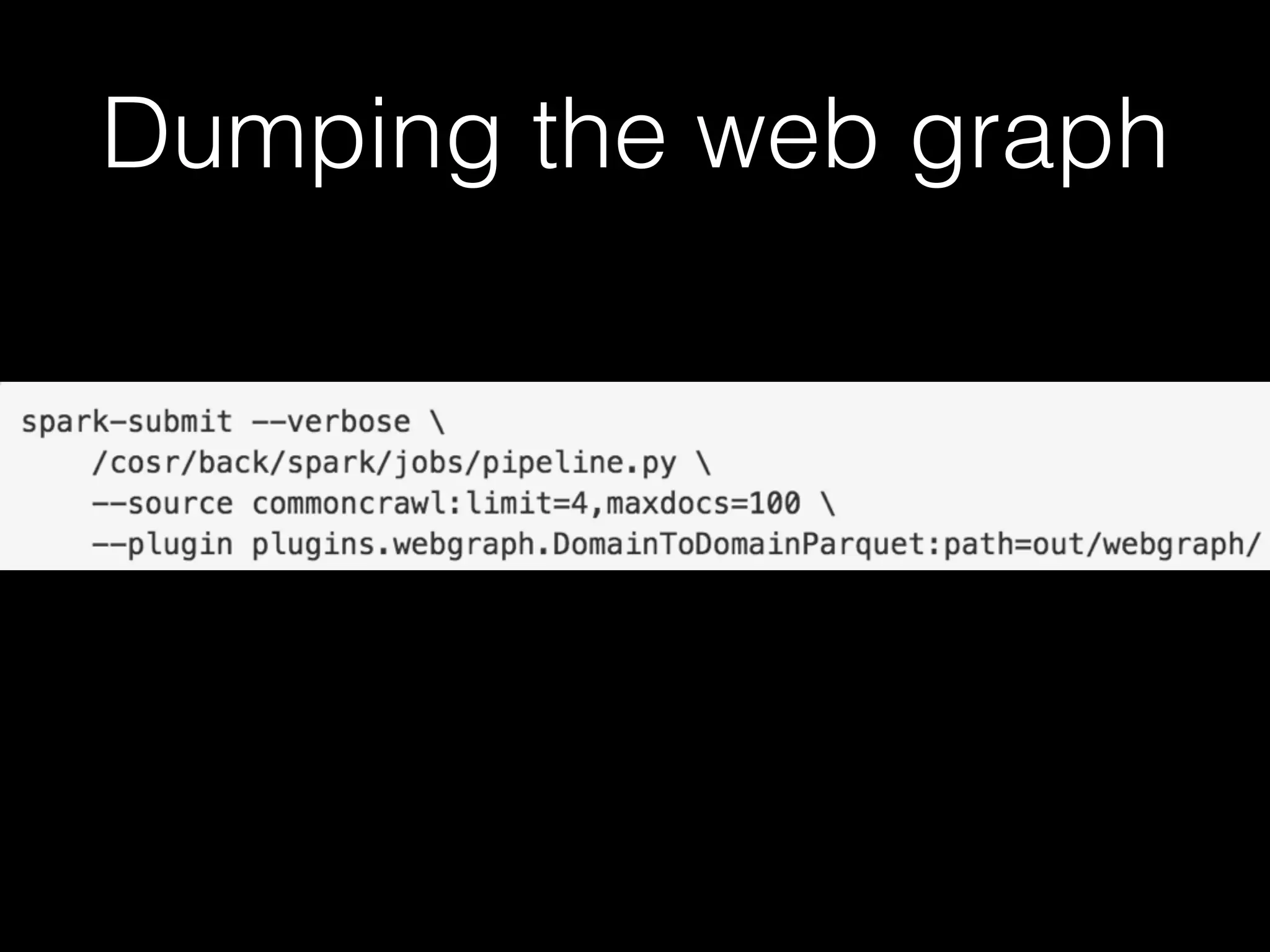 Dumping the web graph
 