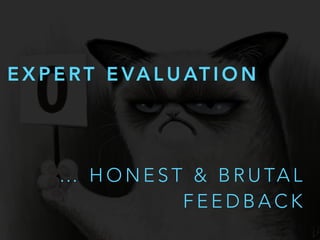 E X P E RT E VA L U AT I O N
… H O N E S T & B R U TA L
F E E D B A C K
 