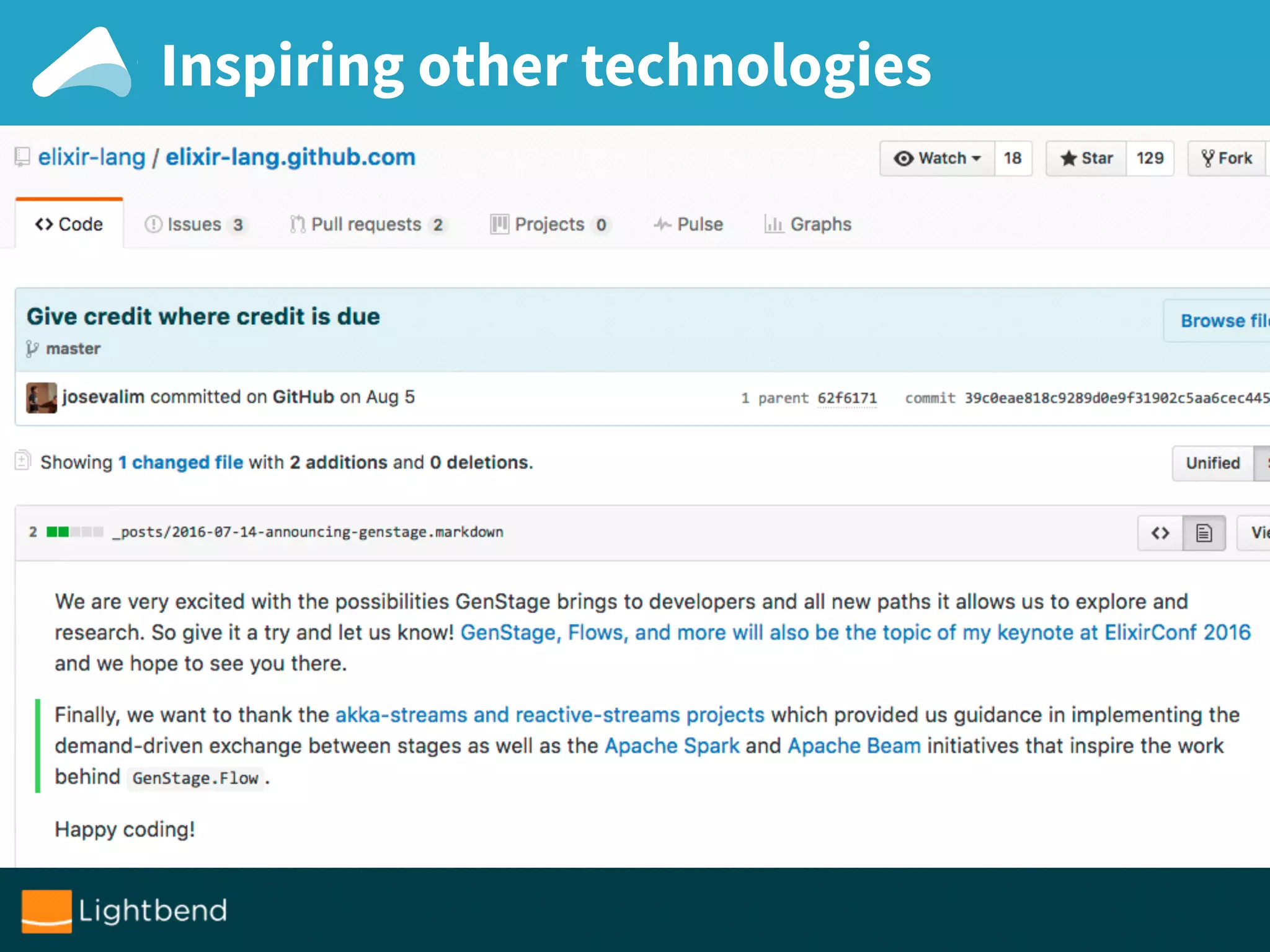 Inspiring other technologies
 