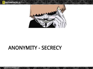 ANONYMITY - SECRECY
 