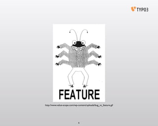 6
http://www.value-scope.com/wp-content/uploads/bug_vs_feature.gif
 